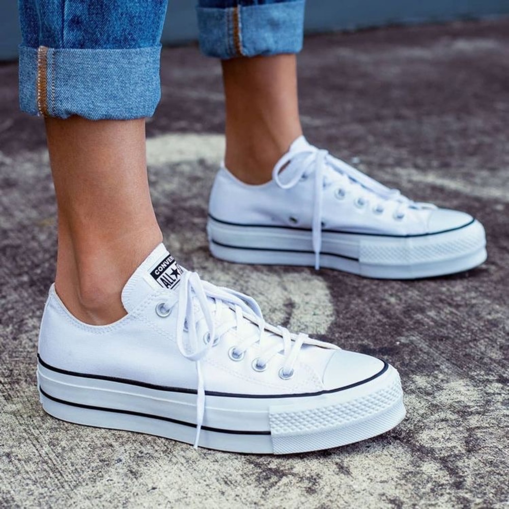White Platform Converse